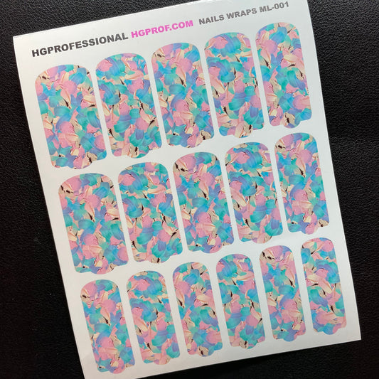 ML-001 Stickers Wraps ( Long Nails )