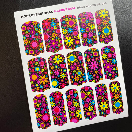 ML-039 Stickers Wraps ( Long Nails )