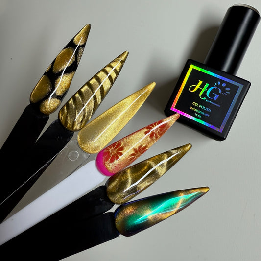133 Gold Cat Eye, Nail Gel Polish