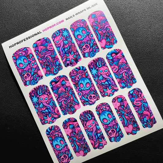 ML-006 Stickers Wraps ( Long Nails )