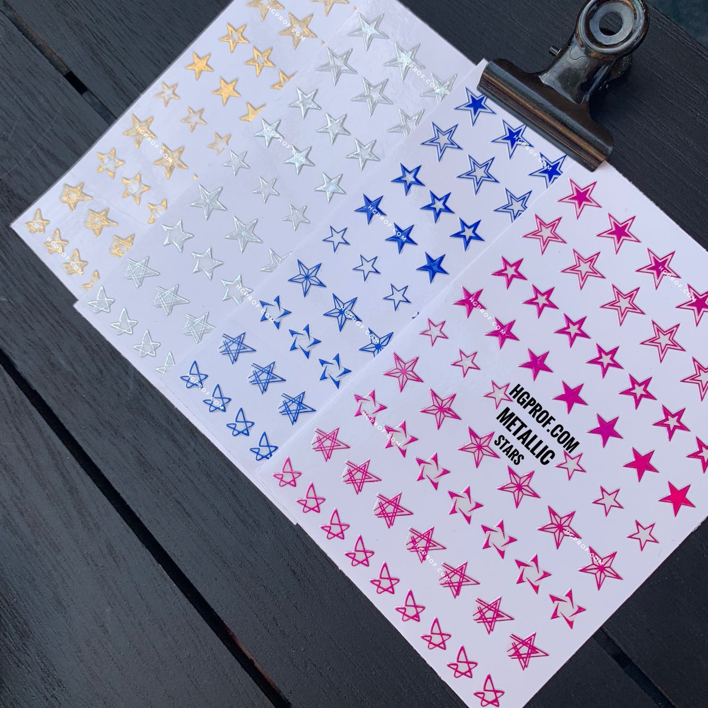 3D Stickers METALLIC & NEON STARS