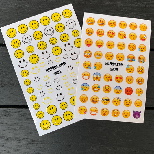 3D Nail Stickers Smile, Emoji, Amazing.